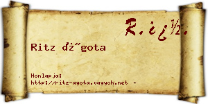 Ritz Ágota névjegykártya